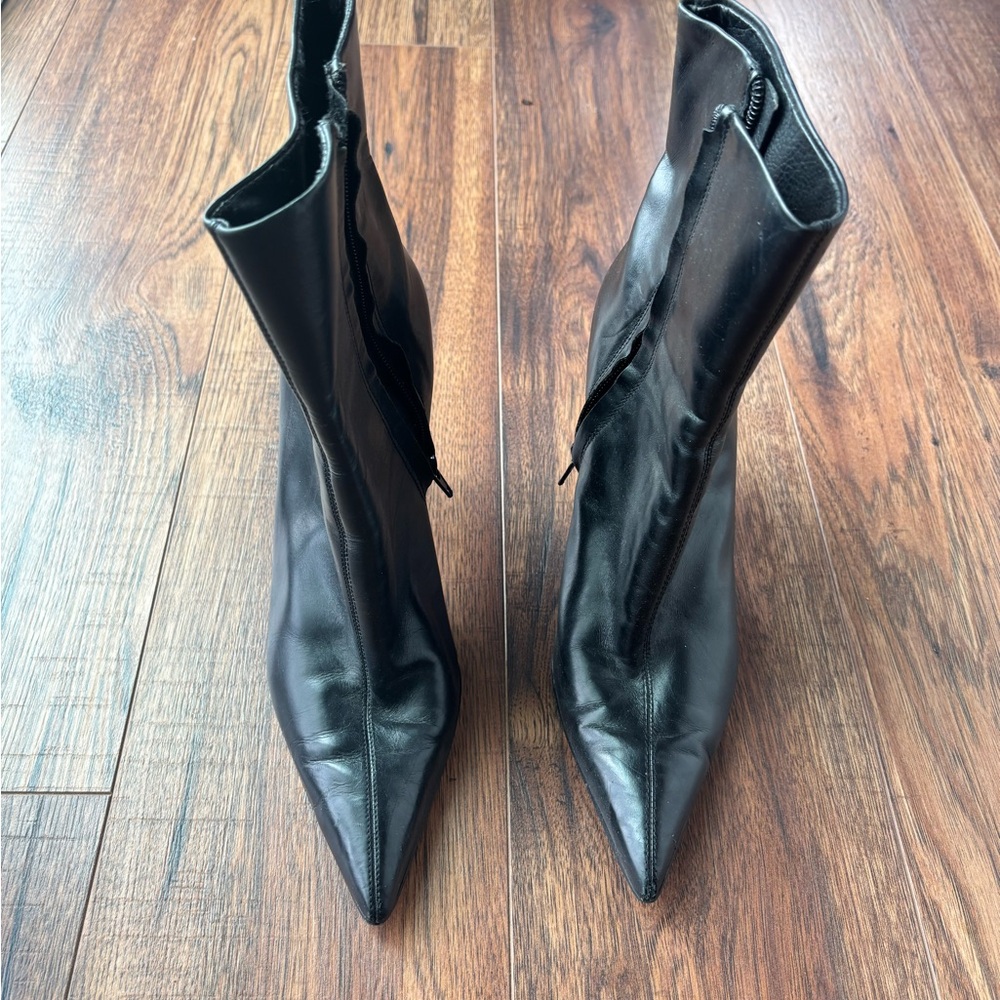 Nine West Black Ankle Booties with Pointed Toe